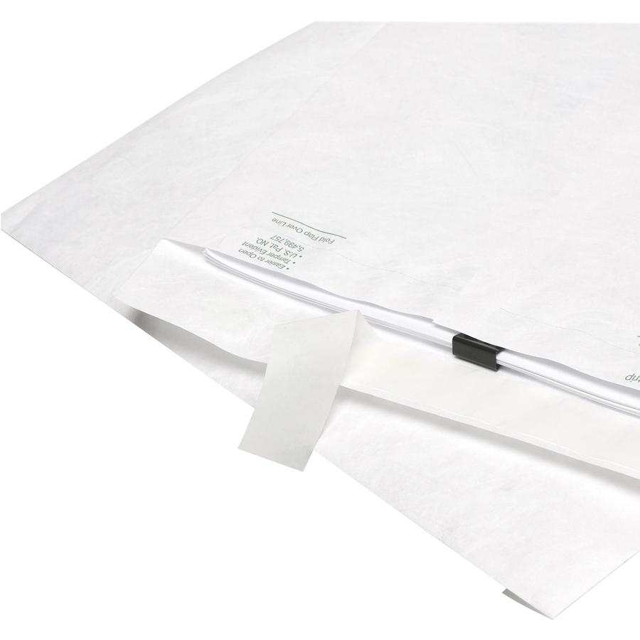 Survivor 9 x12 DuPont Tyvek Leather Texture Catalog Mailers with Self-Seal Closure - Catalog - #90 - 9'' Width x 12'' Length - 14 lb - Peel & Seal - Tyvek - 50 / Box - White - SURVIVOR