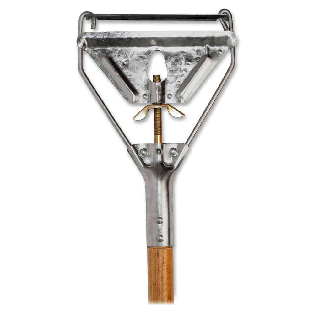 Genuine Joe Quick Change Mop Handle - Natural - Wood - 1 Each