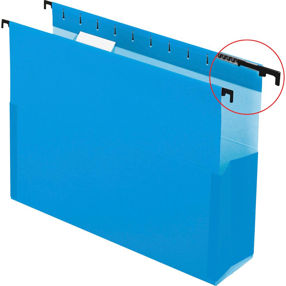 Pendaflex SureHook Legal Recycled Hanging Folder - 8 1/2'' x 14'' - 3'' Expansion - Blue - Slip Resistant, Flexible, Durable - 10% Recycled - 25 / Box