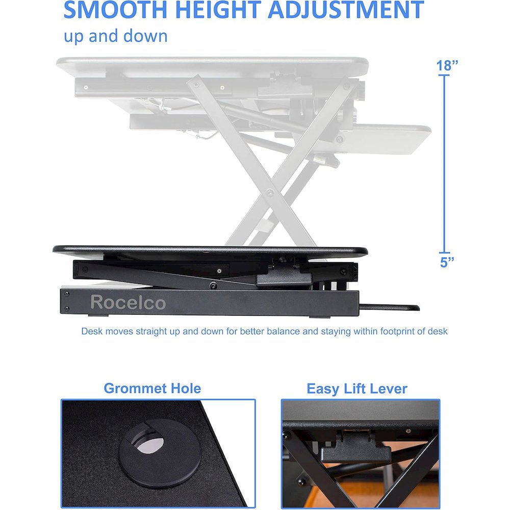 Rocelco 32'' Height Adjustable Standing Desk