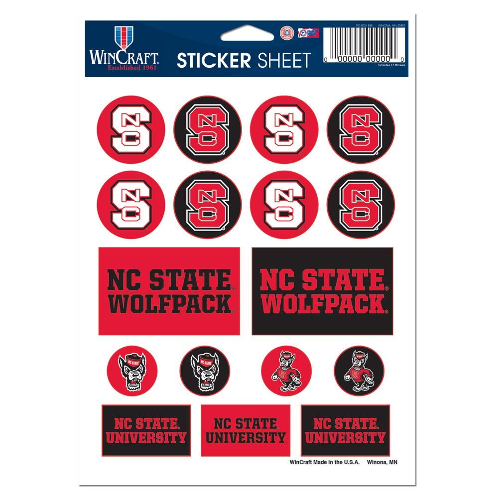 North Carolina State Wolfpack Decal Sheet 5x7 Vinyl - WinCraft