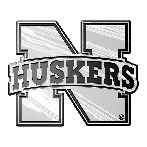 Nebraska Cornhuskers Auto Emblem - Silver - Team Promark