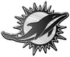 Miami Dolphins Auto Emblem - Silver - Team Promark