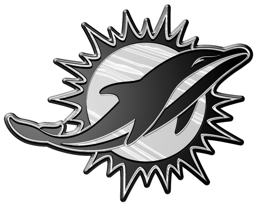Miami Dolphins Auto Emblem - Silver - Team Promark
