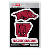 Arkansas Razorbacks Decal Die Cut Team 3 Pack - Team Promark
