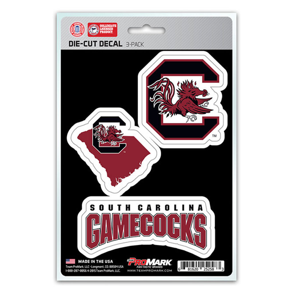 South Carolina Gamecocks Decal Die Cut Team 3 Pack - Team Promark