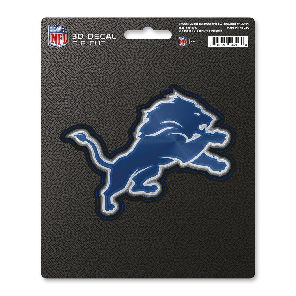 Detroit Lions Decal 5x8 Die Cut 3D Logo Design - Fan Mats