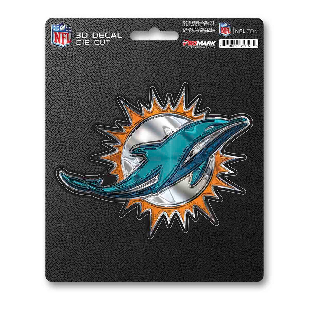 Miami Dolphins Decal 5x8 Die Cut 3D Logo Design - Fan Mats