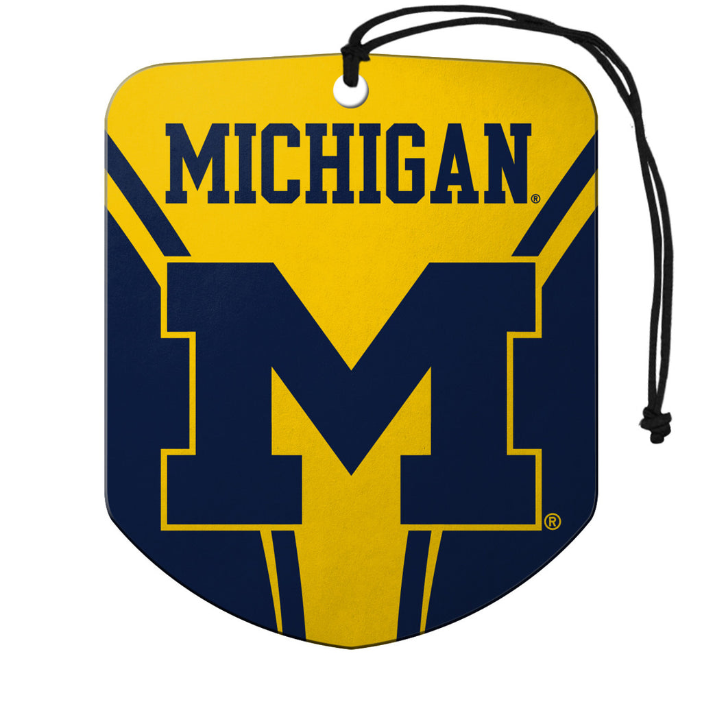 Michigan Wolverines Air Freshener Shield Design 2 Pack - 10