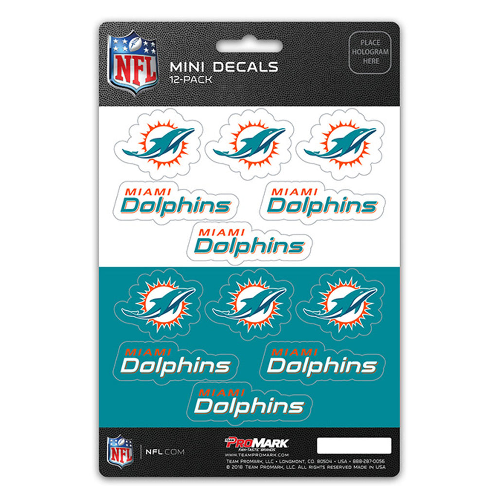 Miami Dolphins Decal Set Mini 12 Pack - Team Promark