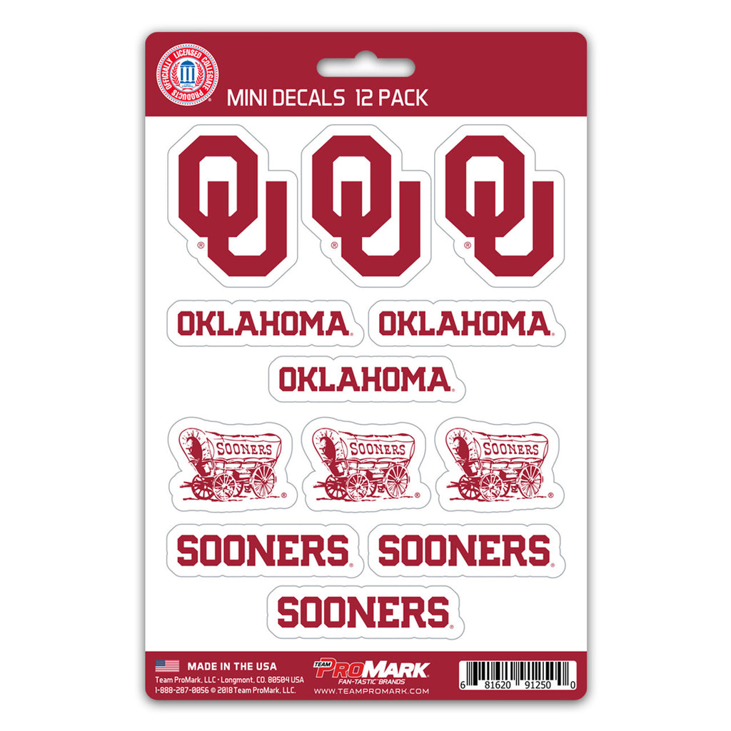 Oklahoma Sooners Decal Set Mini 12 Pack - Team Promark