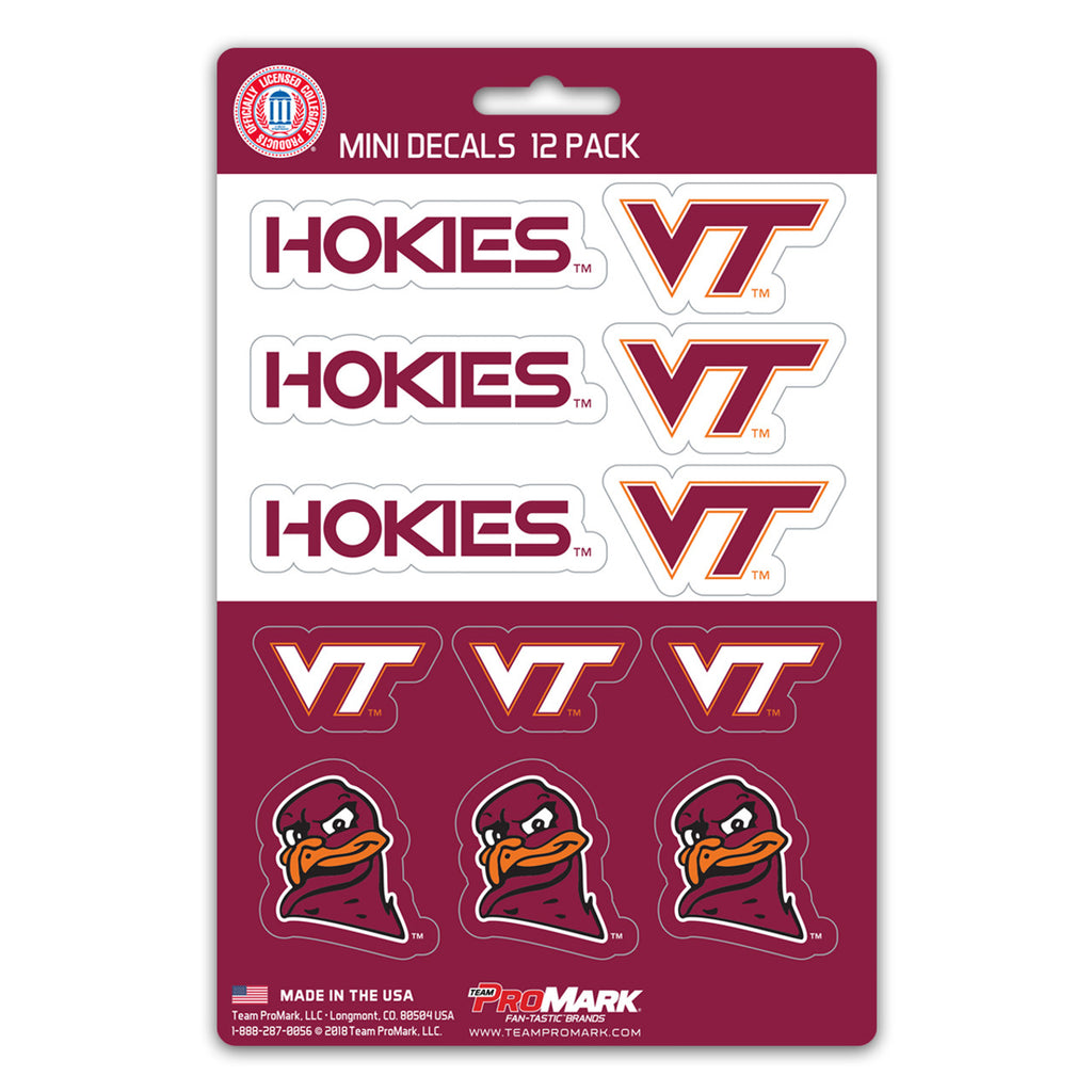 Virginia Tech Hokies Decal Set Mini 12 Pack - Special Order - Team Promark