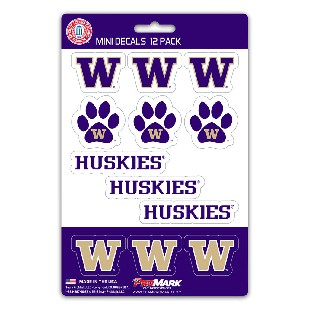 Washington Huskies Decal Set Mini 12 Pack - Special Order - Team Promark