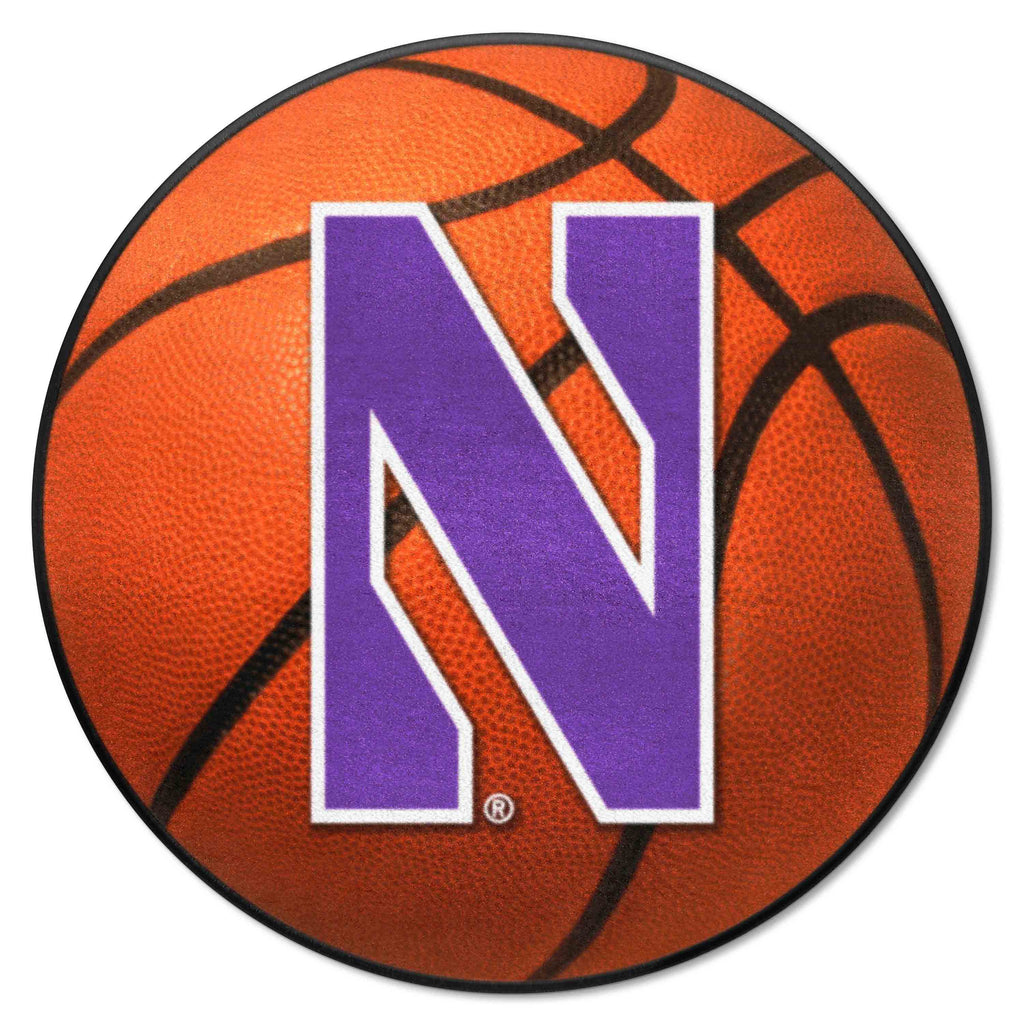 Fanmats - Northwestern University Basketball Mat 27'' diameter