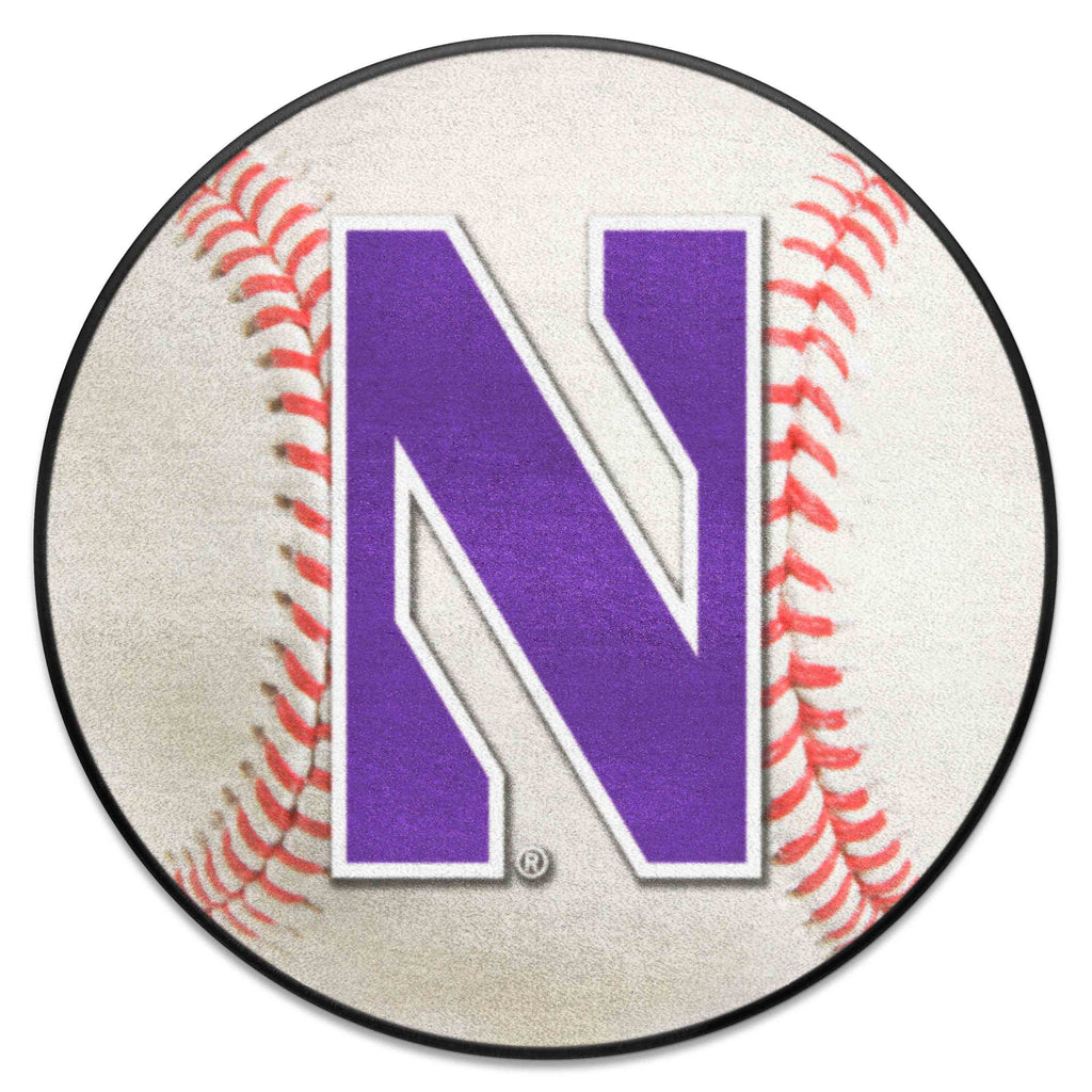 Fanmats - Northwestern University Baseball Mat 27'' diameter
