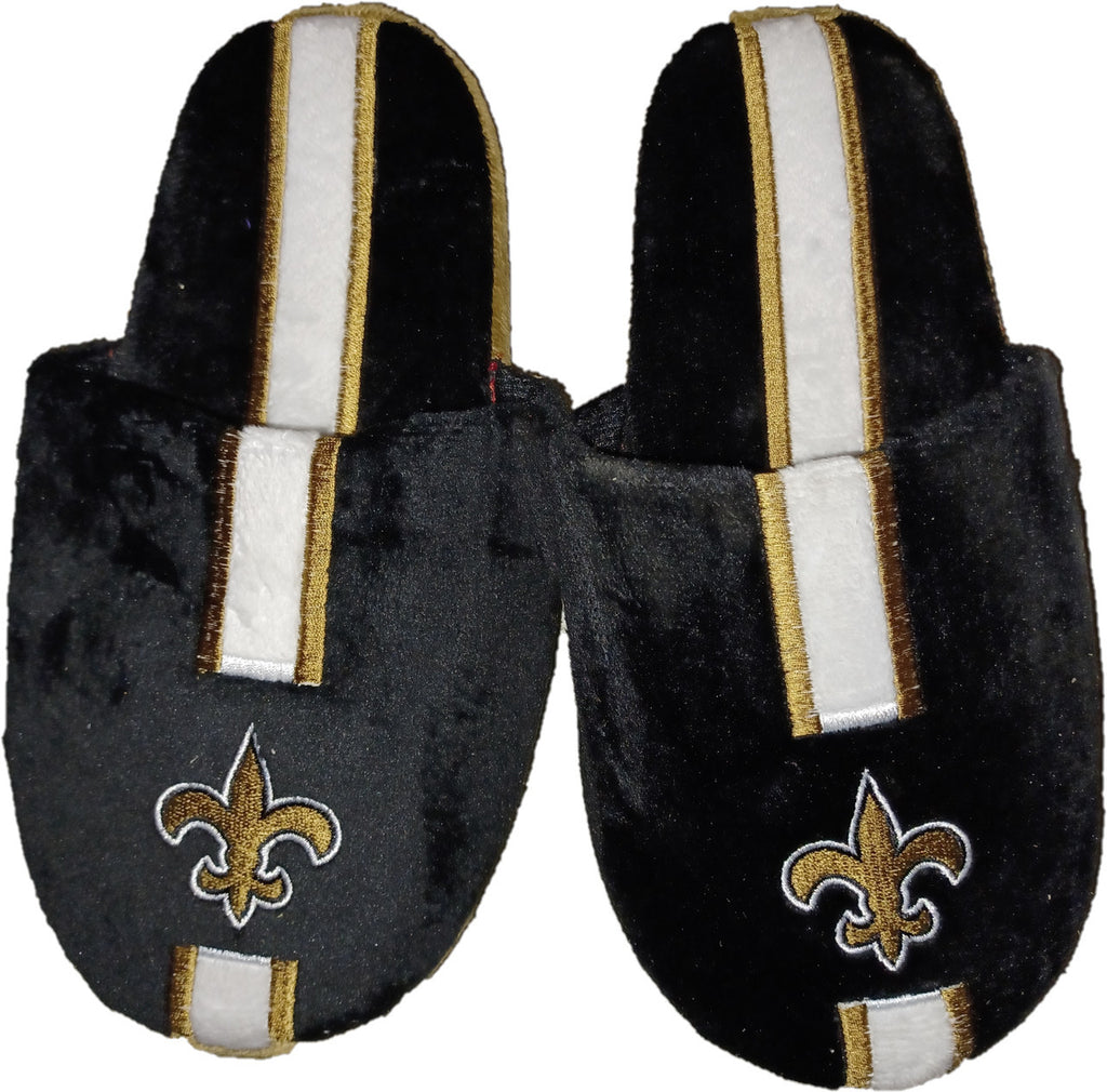 New Orleans Saints Slipper - Youth 8-16 Size 3-4 Stripe - (1 Pair) - M - Forever Collectibles