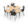 Activity Table - 48'' Clover - Fusion Maple Top Surface - Black Edgeband - BALT