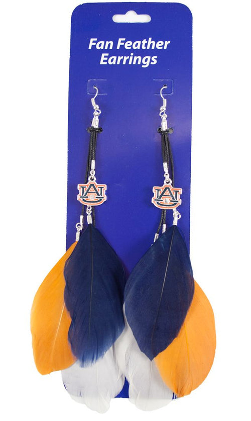Auburn Tigers Team Color Feather Earrings CO - Little Earth