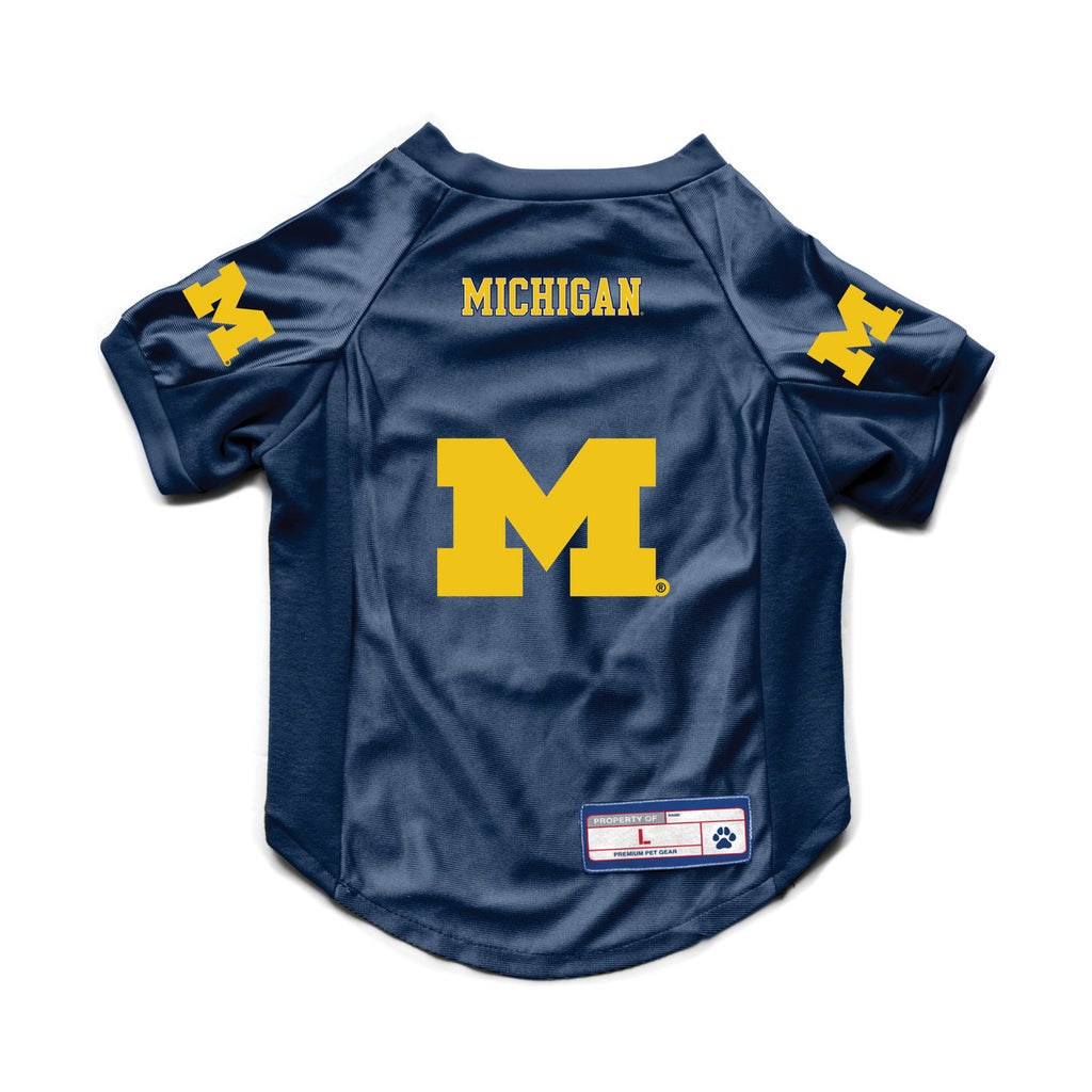 Michigan Wolverines Pet Jersey Stretch Size XL - Little Earth