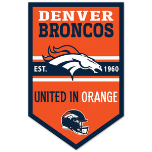 Denver Broncos Sign 11x17 Wood Chevron - WinCraft