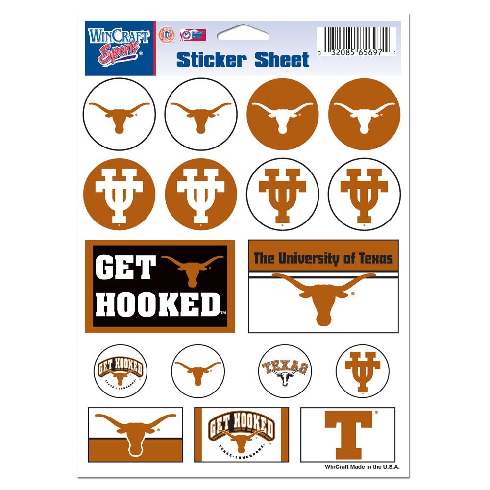 Texas Longhorns Decal Sheet 5x7 Vinyl - WinCraft