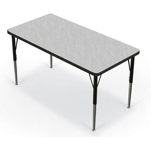 Activity Table - 24''X48'' Rectangle - Gray Nebula Top Surface - Black Edgeband - BALT