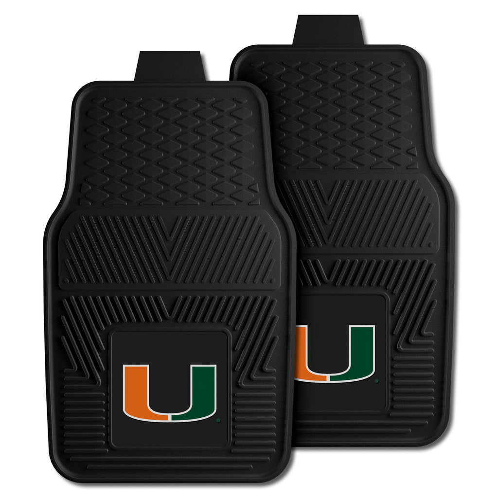 Fanmats - University of Miami 2-pc Vinyl Car Mat Set 17''x27''