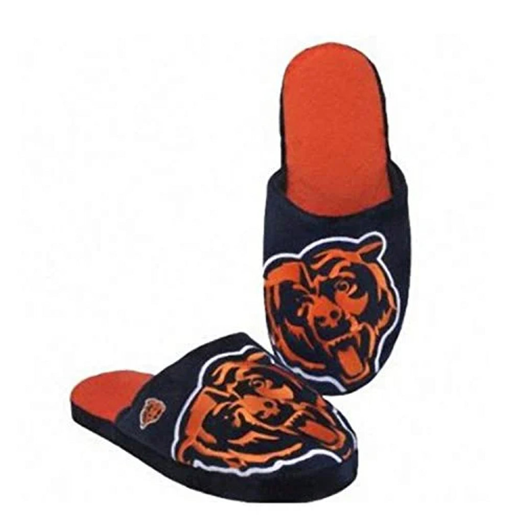 Chicago Bears Slippers - Big Logo Stripe (1 Pair) - XL CO - Forever Collectibles