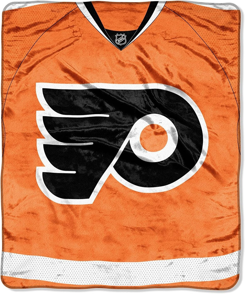 Philadelphia Flyers Blanket 50x60 Raschel Jersey Design - 13
