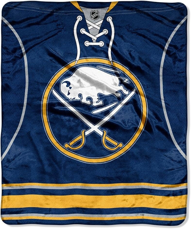 Buffalo Sabres Blanket 50x60 Raschel Jersey Design - 13