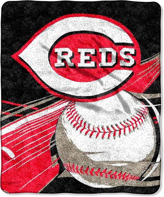 Cincinnati Reds Blanket 50x60 Sherpa Big Stick Design - 10