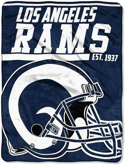 Los Angeles Rams Blanket 46x60 Micro Raschel 40 Yard Dash Design Rolled - 0.25