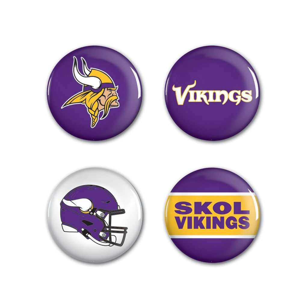 Minnesota Vikings Buttons 4 Pack - WinCraft