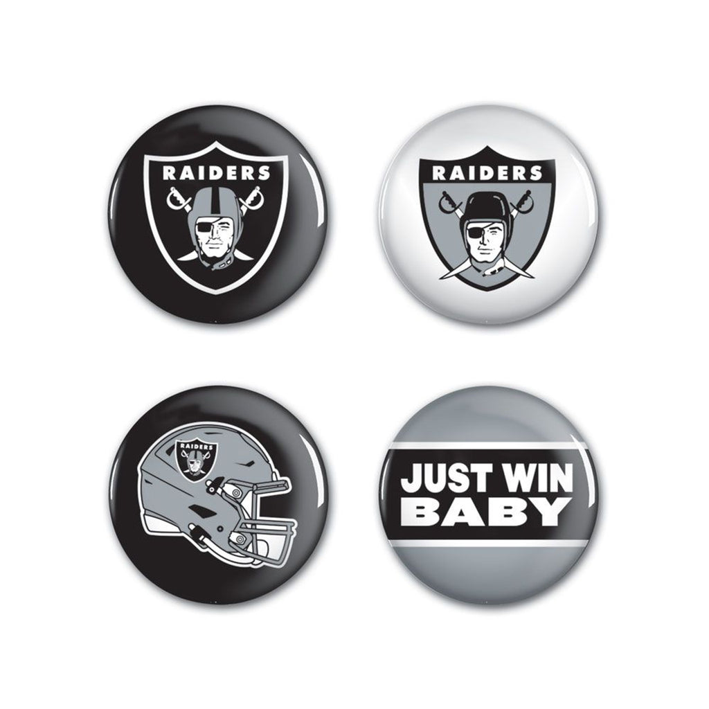 Las Vegas Raiders Buttons 4 Pack - WinCraft