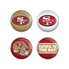 San Francisco 49ers Buttons 4 Pack - WinCraft