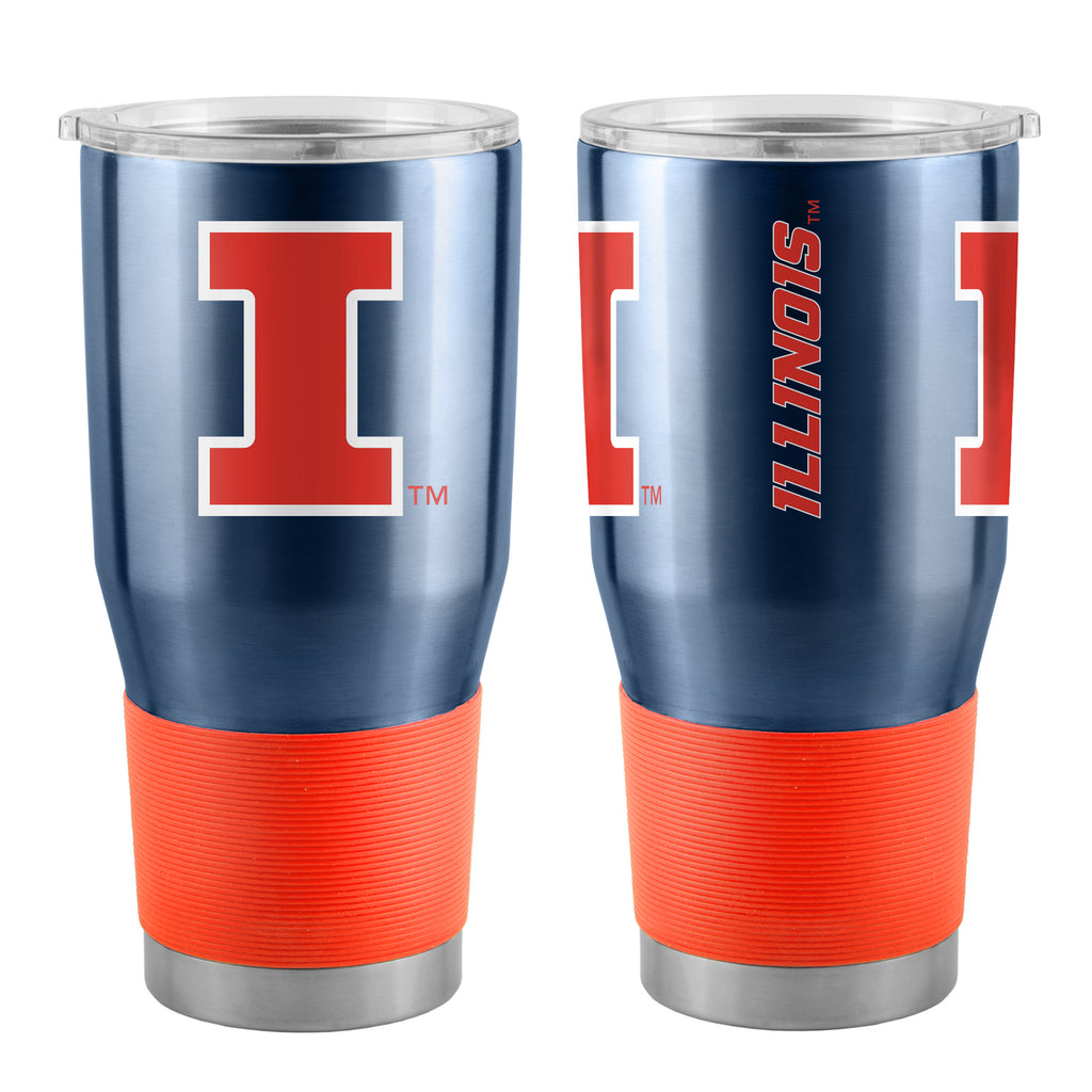 Illinois Fighting Illini Travel Tumbler 30oz Stainless Steel - Special Order - Logo Brands