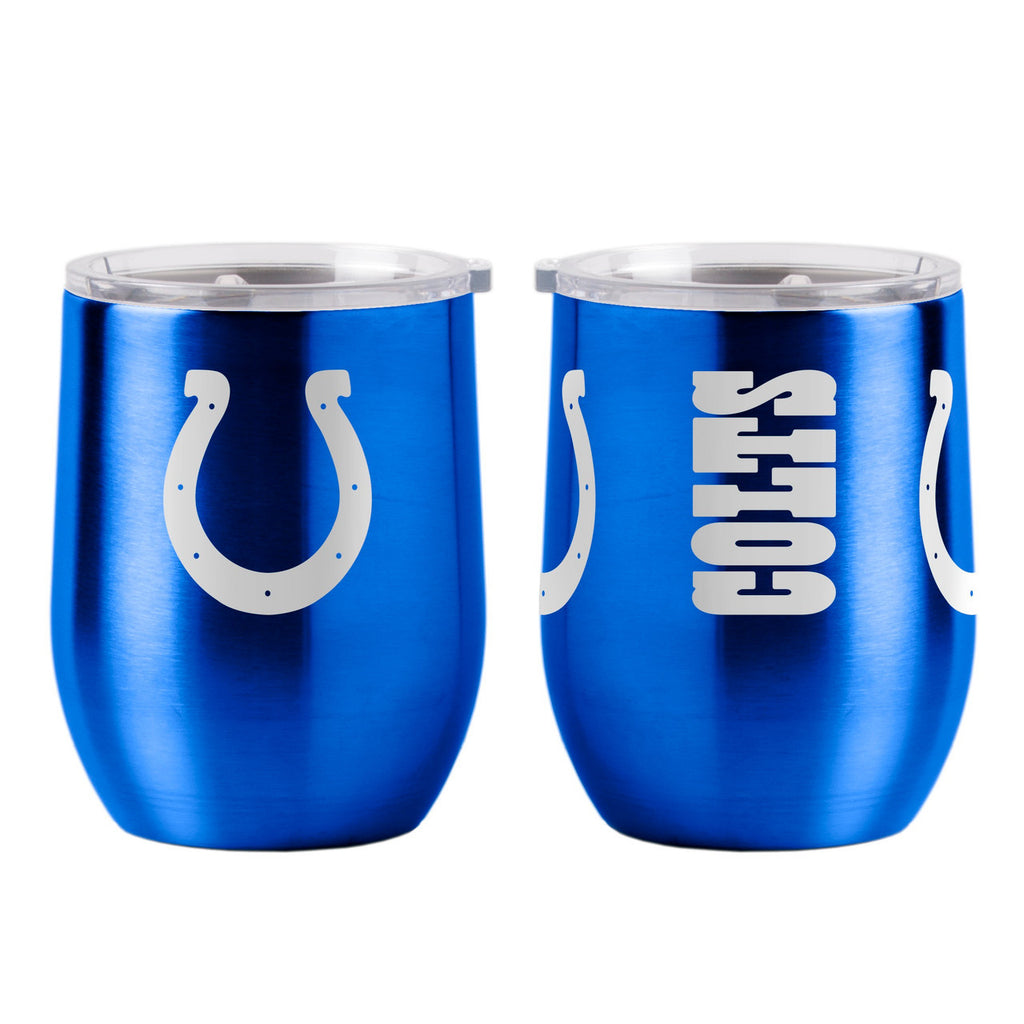 Indianapolis Colts Travel Tumbler 16oz Stainless Steel Curved - BOELTER