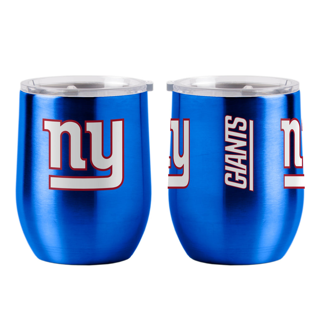 New York Giants Travel Tumbler 16oz Stainless Steel Curved - Logo Brands