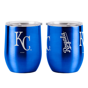 Kansas City Royals Travel Tumbler 16oz Stainless Steel Curved - Special Order - Logo Brands