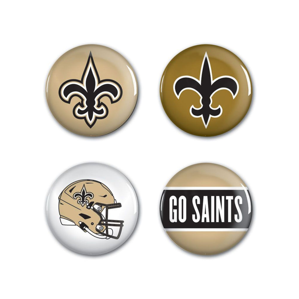 New Orleans Saints Buttons 4 Pack - WinCraft