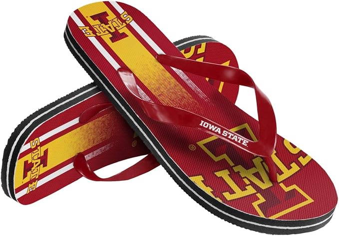 Iowa State Cyclones Flip Flop Unisex Gradient Big Logo - (1 Pair) - XS - Forever Collectibles