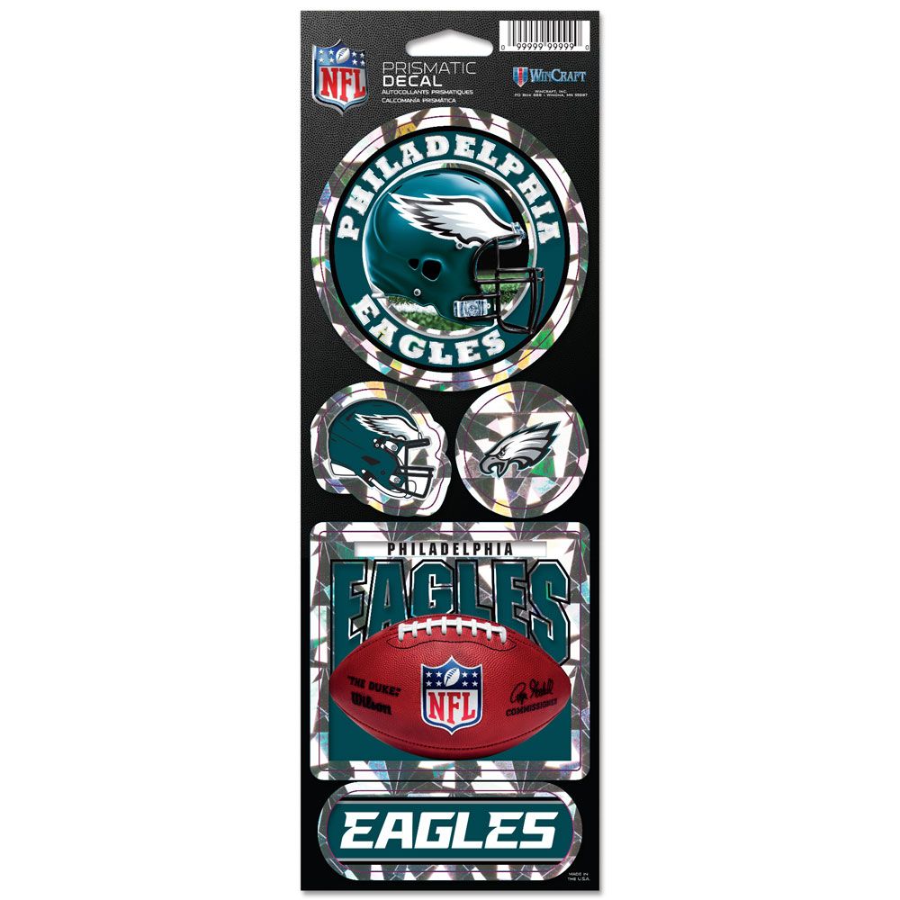 Philadelphia Eagles Decal 4x11 Die Cut Prismatic Style - 0.25