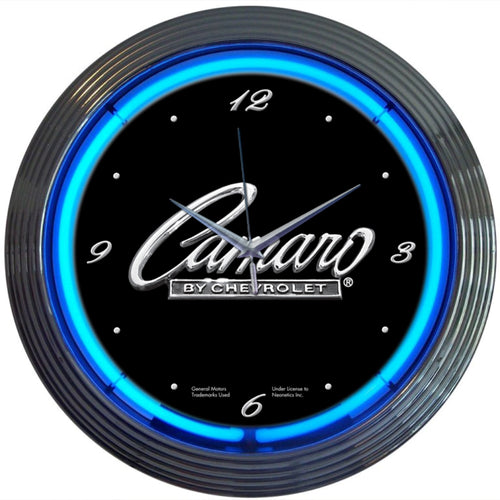 Gm Camaro Script Neon Clock