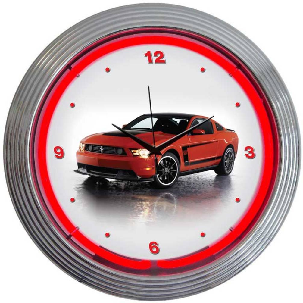 Ford Mustang Boss 302 Neon Clock