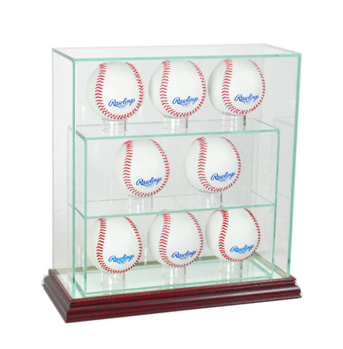 8 Upright Glass Display Case with Cherry Moulding