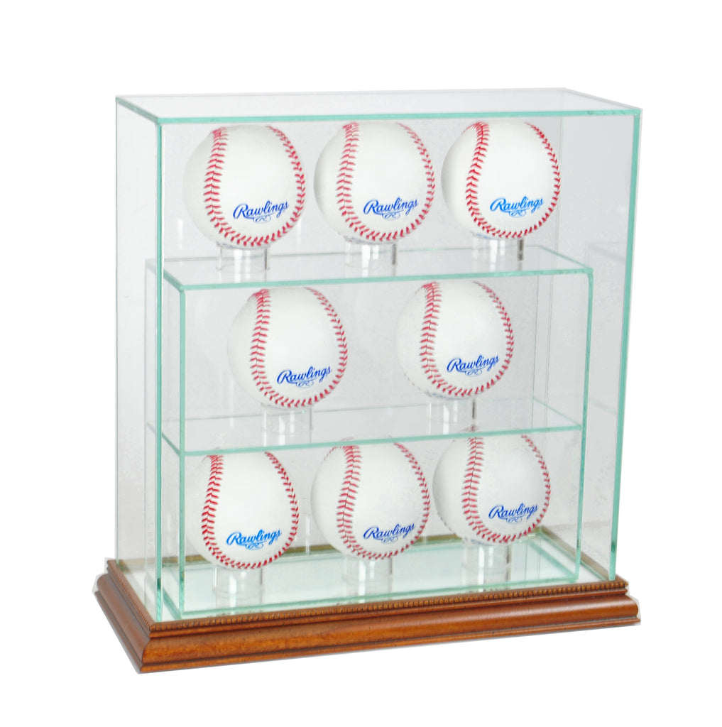 8 Upright Glass Display Case with Walnut Moulding