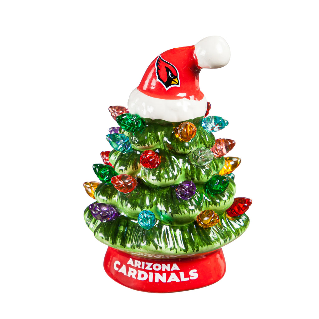 Arizona Cardinals Christmas Tree 4 Inch LED Tabletop - Evergreen Enterprises