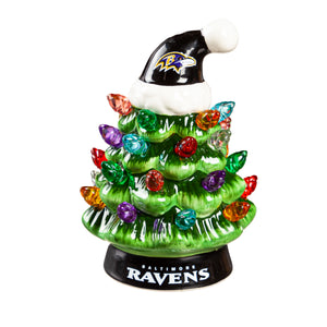 Baltimore Ravens Christmas Tree 4 Inch LED Tabletop - Evergreen Enterprises