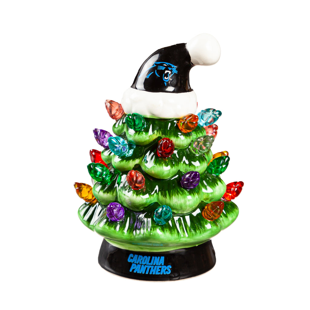 Carolina Panthers Christmas Tree 4 Inch LED Tabletop - Evergreen Enterprises