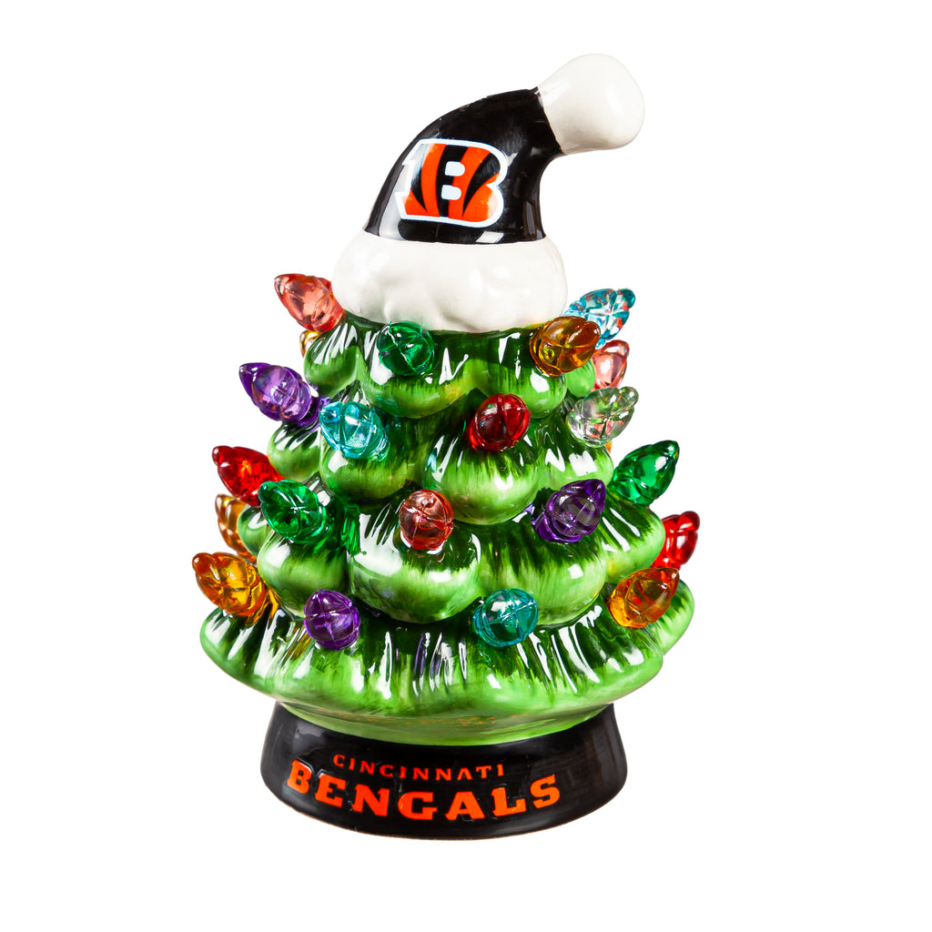 Cincinnati Bengals Christmas Tree 4 Inch LED Tabletop - Evergreen Enterprises